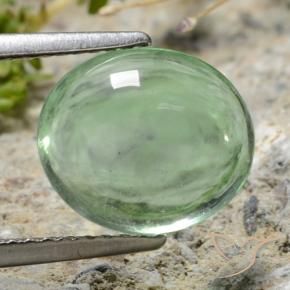 Fluorine Vert terreux naturelle ovale, 4.47 ct, Transparent