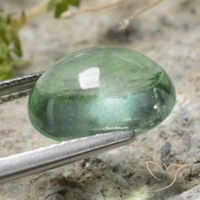 Fluorine Vert terreux naturelle ovale, 4.47 ct, Transparent