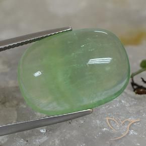 Fluorine Vert terreux naturelle Coussin, 19.97 ct, Transparent
