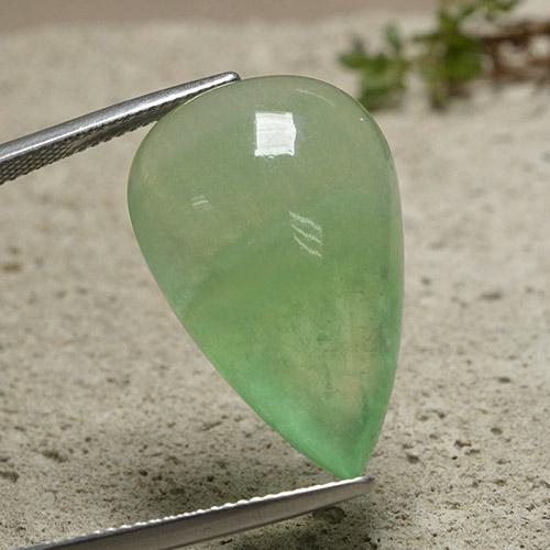 Fluorine Vert poire naturelle En forme de poire, 33.31 ct, Transparent