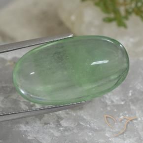 Fluorine Vert chaud naturelle ovale, 27.65 ct, Transparent