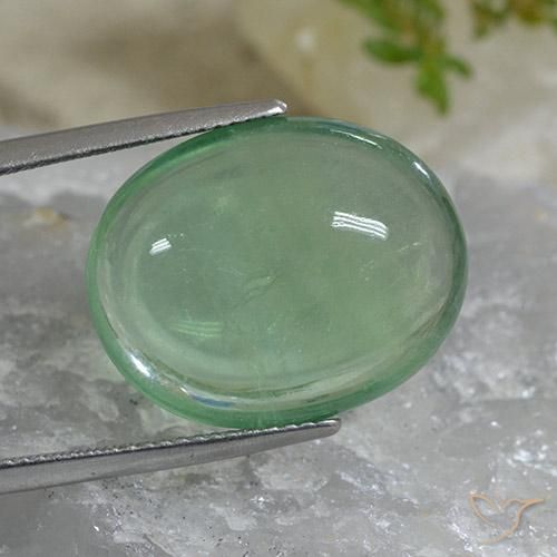 Fluorine Vert clair naturelle ovale, 24.65 ct, Transparent