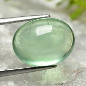 Fluorine Vert clair naturelle ovale, 8.59 ct, Transparent