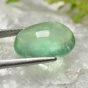 Fluorine Vert clair naturelle ovale, 8.59 ct, Transparent