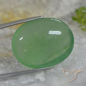 Fluorine Vert terreux naturelle ovale, 46.27 ct, Translucide