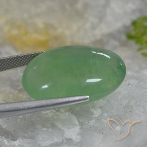 Fluorine Vert terreux naturelle ovale, 46.27 ct, Translucide