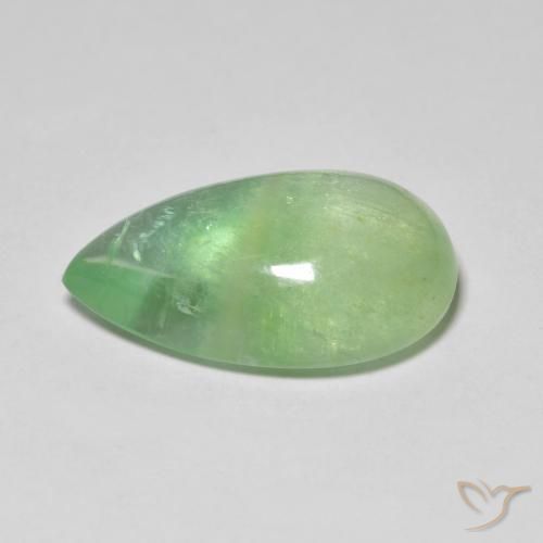 Fluorine Vert citron naturelle En forme de poire, 12.33 ct, Transparent