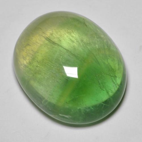 Fluorine Forêt verte naturelle Coupe ovale, 37.28 ct, Transparent