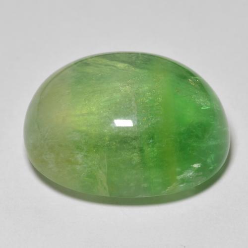 Fluorine Forêt verte naturelle Coupe ovale, 37.28 ct, Transparent