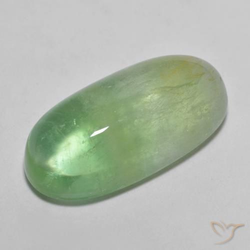 Fluorine Vert jaunâtre naturelle ovale, 14.07 ct, Transparent