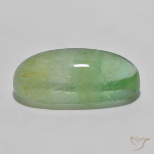Fluorine Vert jaunâtre naturelle ovale, 14.07 ct, Transparent