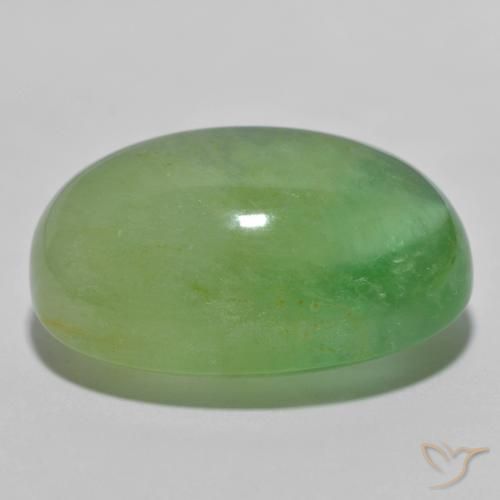 Fluorine Vert poire pâle naturelle ovale, 36.25 ct, Translucide