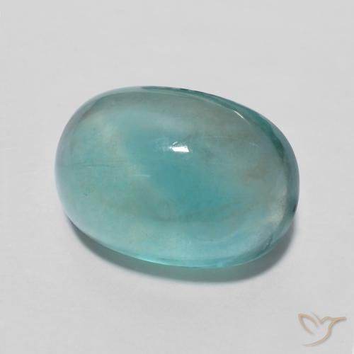 Fluorine Vert bleuâtre naturelle ovale, 7.80 ct, Transparent