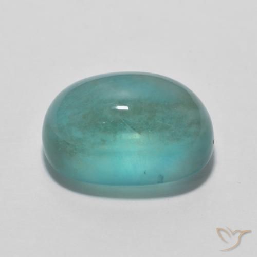 Fluorine Vert bleuâtre naturelle ovale, 7.80 ct, Transparent