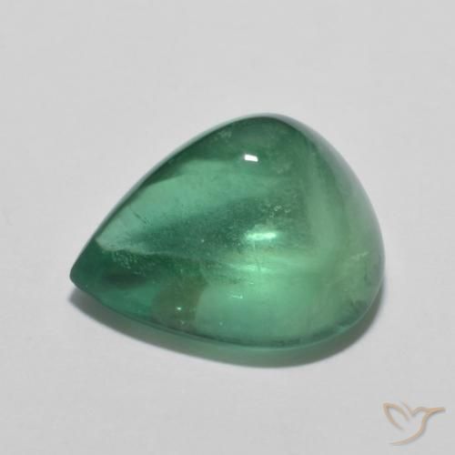 Fluorine Vert froid léger naturelle En forme de poire, 9.31 ct, Transparent