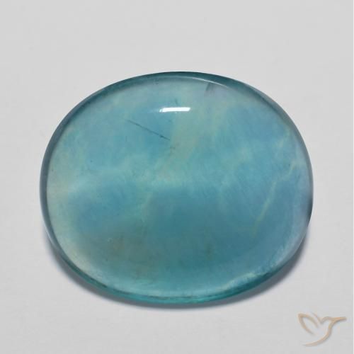 17.09ct Naturel Bleu foncé Vert Fluorine, ovale, Transparent