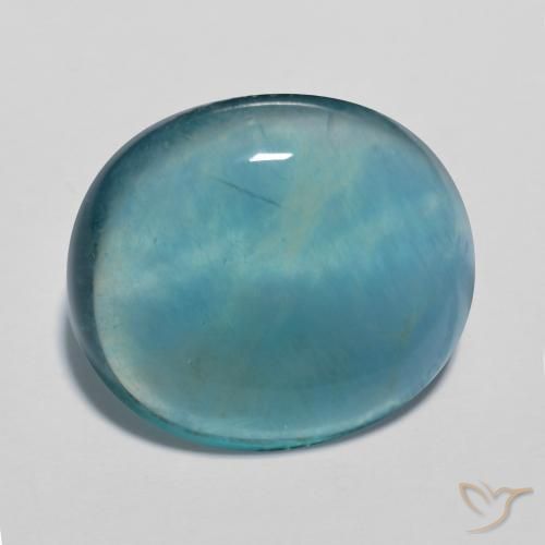 Fluorine Bleu foncé Vert naturelle ovale, 17.09 ct, Transparent