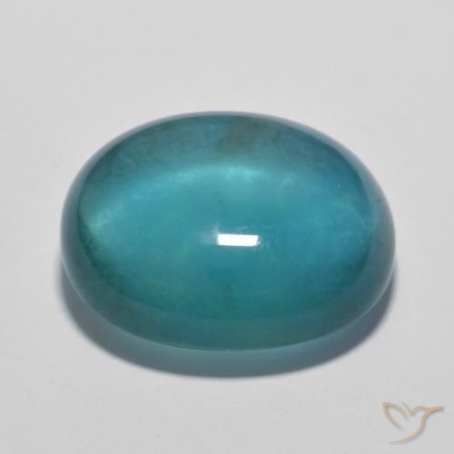 Fluorine Bleu foncé Vert naturelle ovale, 17.09 ct, Transparent