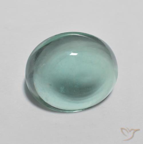 Fluorine Vert bleu très clair naturelle ovale, 8.25 ct, Transparent