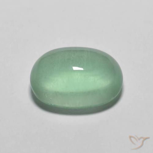 Fluorine Vert bleuâtre naturelle ovale, 3.63 ct, Transparent