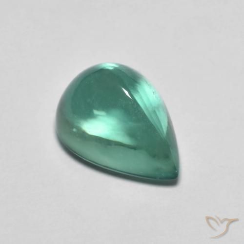 Fluorine Vert bleuâtre naturelle En forme de poire, 4.64 ct, Transparent