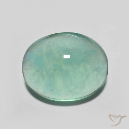 7.27ct Naturel Bleu vert Fluorine, ovale, Transparent