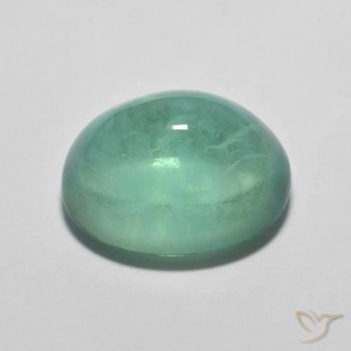 Fluorine Bleu vert naturelle ovale, 7.27 ct, Transparent