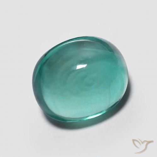 Fluorine Bleu verdâtre naturelle ovale, 5.31 ct, Transparent