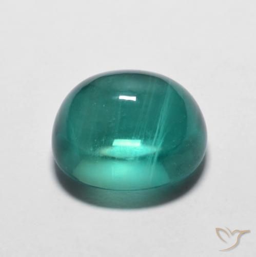 Fluorine Bleu verdâtre naturelle ovale, 5.31 ct, Transparent