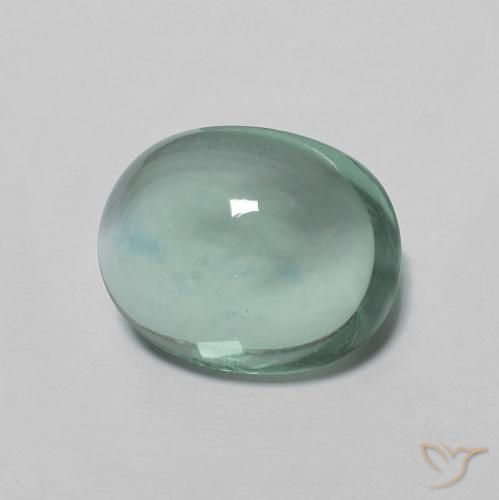 Fluorine Vert bleuâtre naturelle ovale, 3.14 ct, Transparent