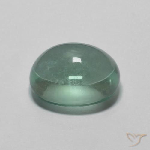 Fluorine Vert bleuâtre naturelle ovale, 3.14 ct, Transparent