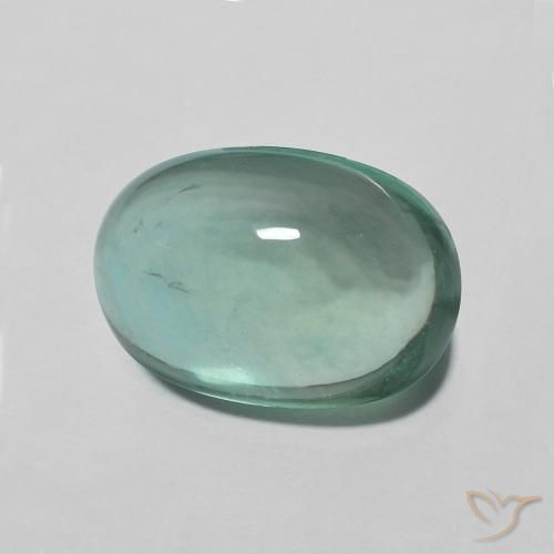 Fluorine Vert bleuâtre naturelle ovale, 5.09 ct, Transparent