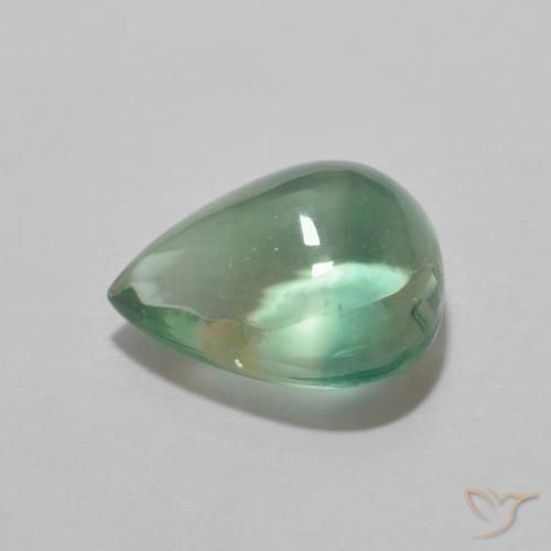 Fluorine Bleu vert naturelle En forme de poire, 2.42 ct, Transparent