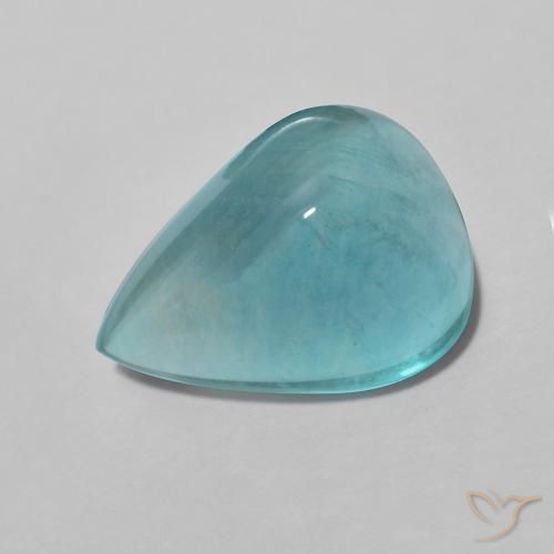 Fluorine Bleu-vert intense naturelle En forme de poire, 4.61 ct, Transparent