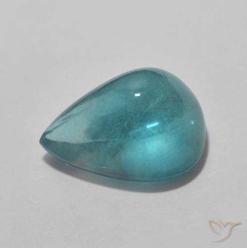 Fluorine Bleu-vert intense naturelle En forme de poire, 4.61 ct, Transparent