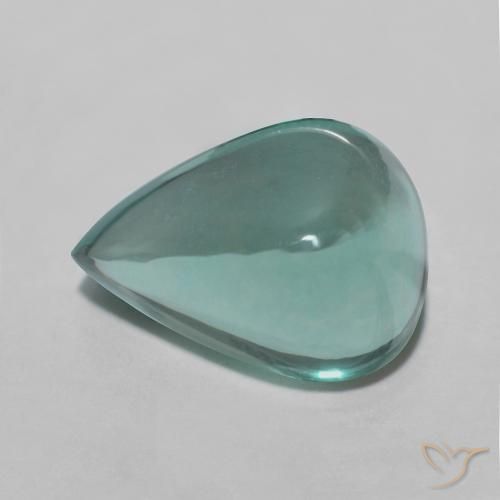 5.39ct Naturel Bleu verdâtre Fluorine, En forme de poire, Transparent