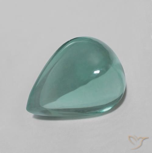 Fluorine Bleu verdâtre naturelle En forme de poire, 5.39 ct, Transparent
