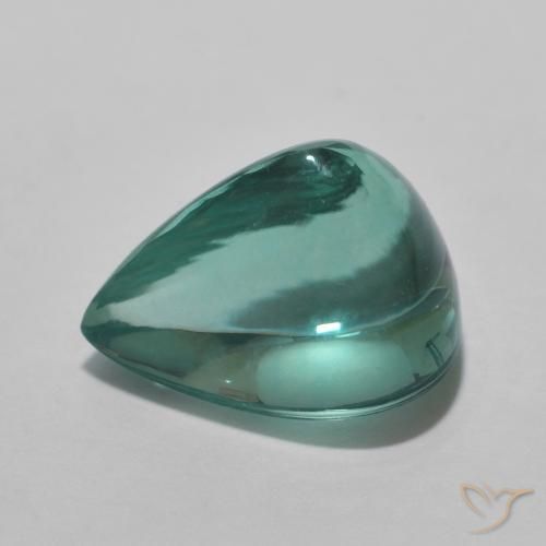 Fluorine Bleu verdâtre naturelle En forme de poire, 5.39 ct, Transparent