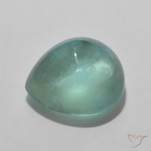 Fluorine Vert bleuâtre naturelle En forme de poire, 4.84 ct, Transparent