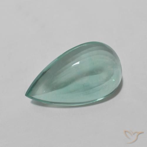 Fluorine Vert bleu clair naturelle En forme de poire, 4.78 ct, Transparent