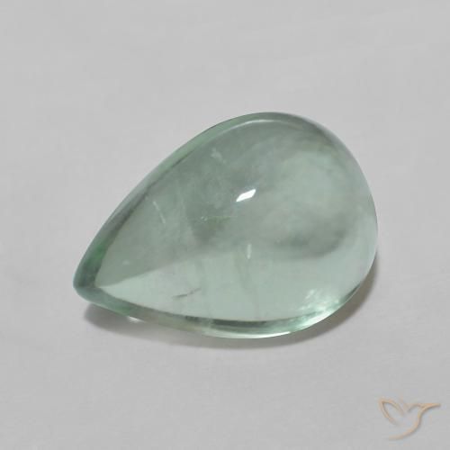 Fluorine Menthe verte naturelle En forme de poire, 4.20 ct, Transparent