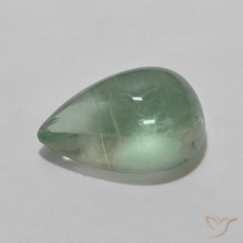 Fluorine Menthe verte naturelle En forme de poire, 4.20 ct, Transparent