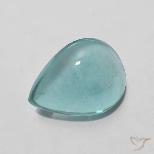 Fluorine Vert bleu clair naturelle En forme de poire, 3.49 ct, Transparent