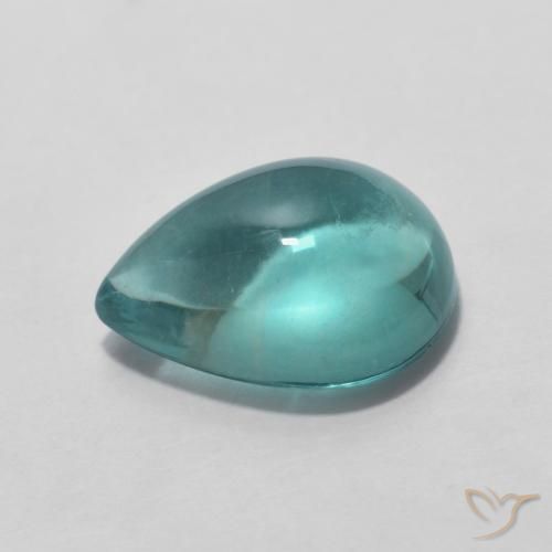 Fluorine Vert bleu clair naturelle En forme de poire, 3.49 ct, Transparent