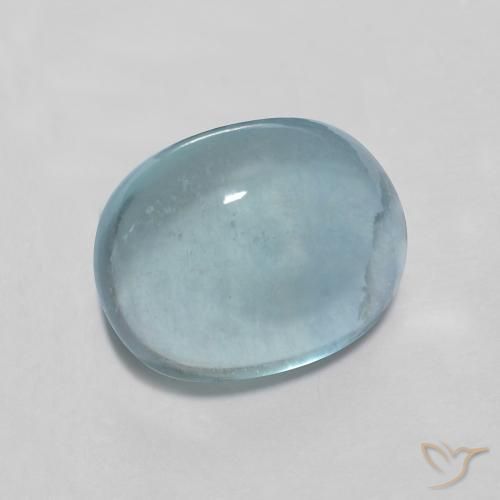 Fluorine Sarcelle léger naturelle ovale, 3.06 ct, Transparent
