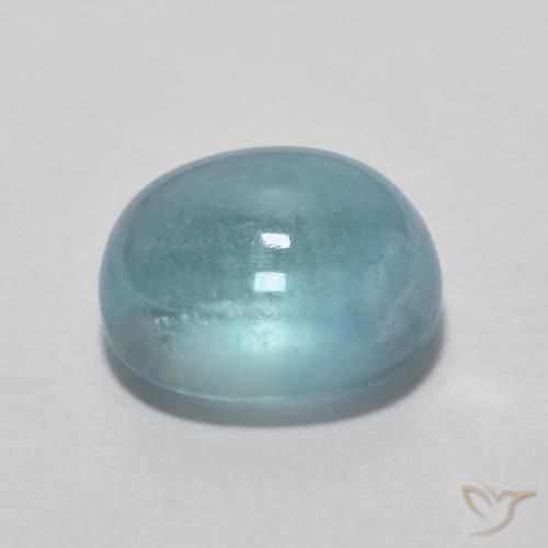 Fluorine Sarcelle léger naturelle ovale, 3.06 ct, Transparent