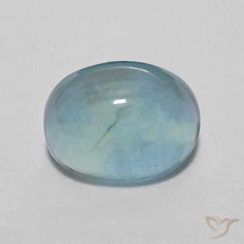3.29ct Naturel Vert bleu clair Fluorine, ovale, Transparent