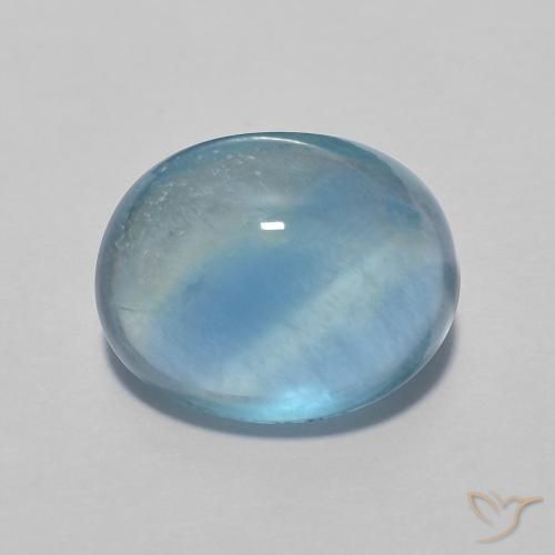 Fluorine Vert bleu clair naturelle Coupe ovale, 2.97 ct, Transparent
