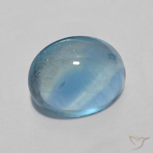 Fluorine Vert bleu clair naturelle Coupe ovale, 2.97 ct, Transparent