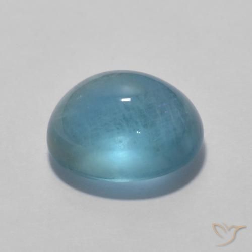 Fluorine Vert bleu clair naturelle Coupe ovale, 2.97 ct, Transparent